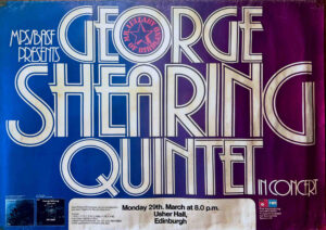 Poster advertising concert for the George Shearing Quintet