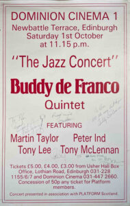Poster advertising Buddy de Franco Quintet