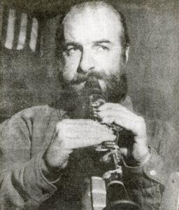 Man playing a clarinet.