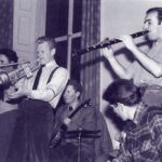 Five men playing jazz in the 1950s