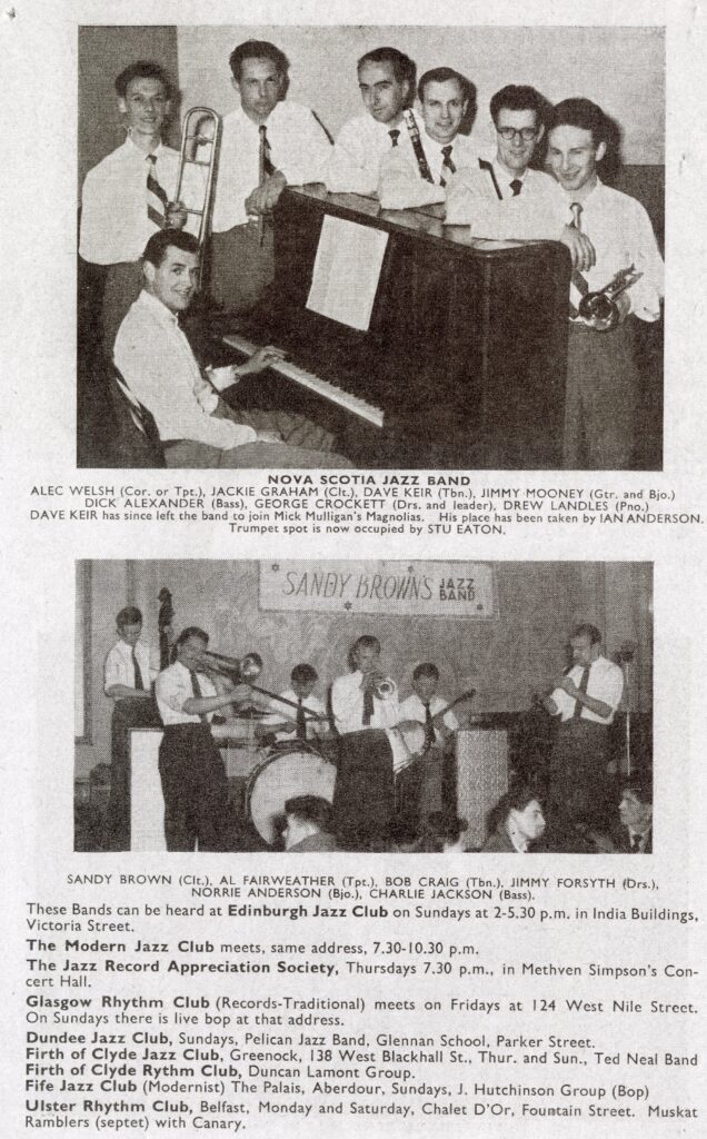 Promotional flyer: Nova Scotia Jazz Band, Sandy Brown's Jazz Band.