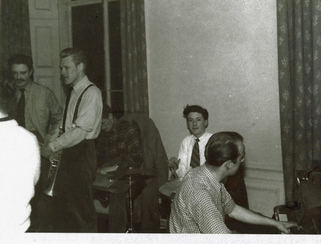 Five men playing jazz in the early 1950s.